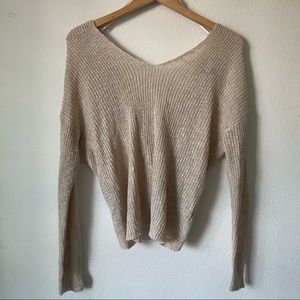 Lightweight reversible tan sweater